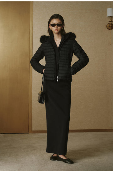 Zhong Qing Ling Hooded Down Jacket - Ink Black