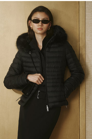 Zhong Qing Ling Hooded Down Jacket - Ink Black