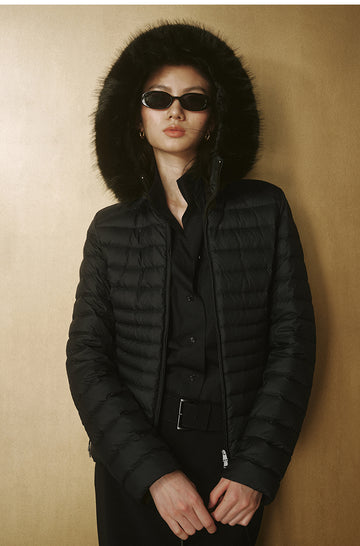 Zhong Qing Ling Hooded Down Jacket - Ink Black