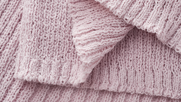U-Neck Ribbed Knit Tee in Sea Salt Pink - detail ribbed hem - Sea Salt Pink