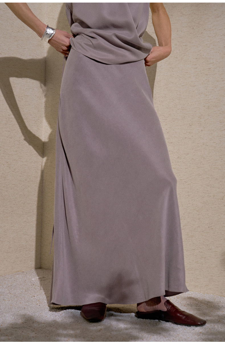 Cupro Flow Midi Skirt Cattail Purple