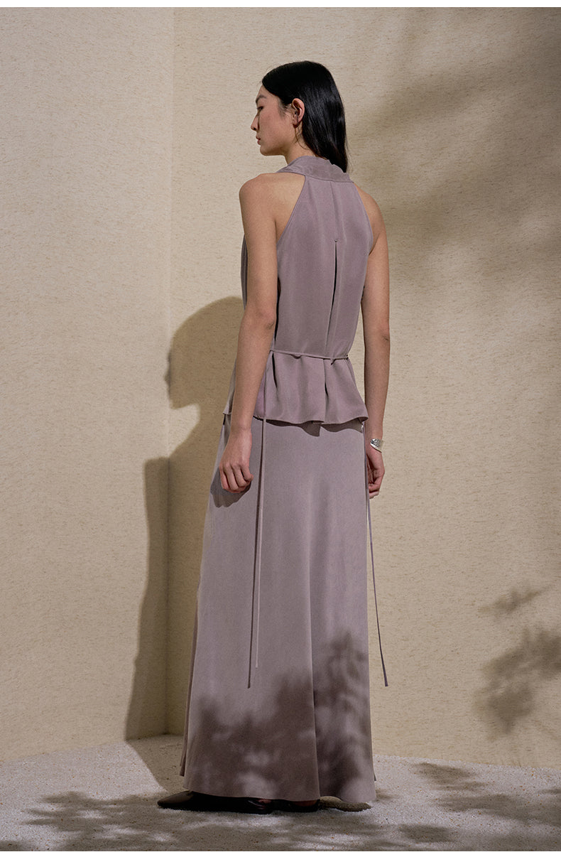 Cupro Flow Midi Skirt Cattail Purple