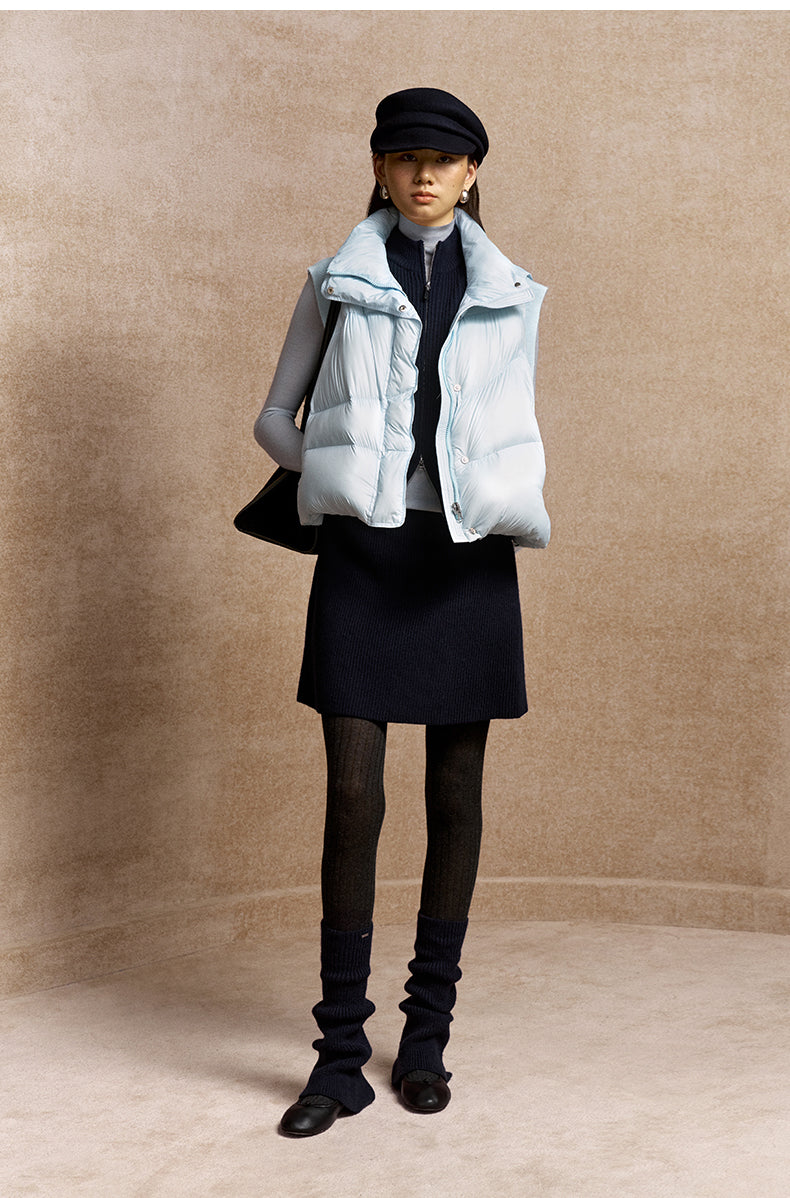 Yi Qi Jin Layered Wool Mini Skirt - Deep Navy