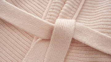 Gui Chao Huan Belted Knit Cardigan in Dusk Pink - Knit belt detail