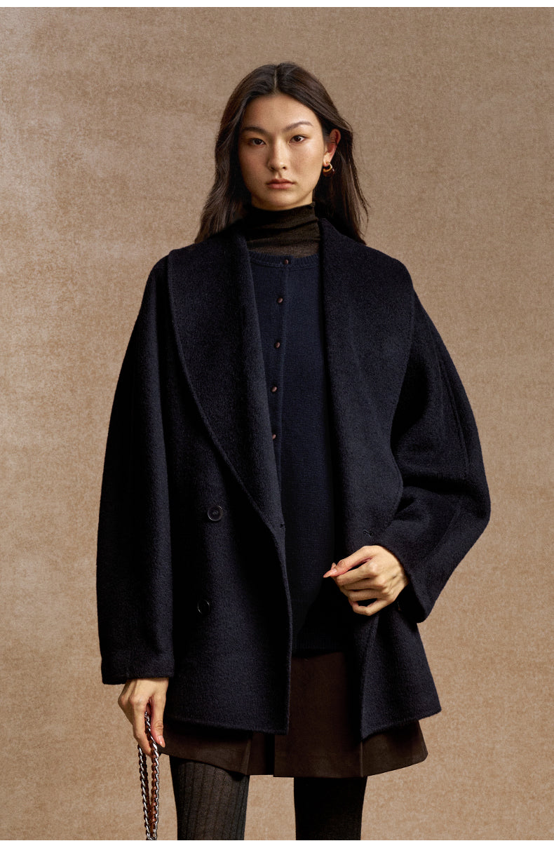 Mengheng Covered Button Knit Cardigan in Deep Navy - view 4