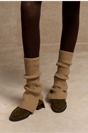 Xi Tang Man Flared Knit Legwarmers - Warm Sand Camel