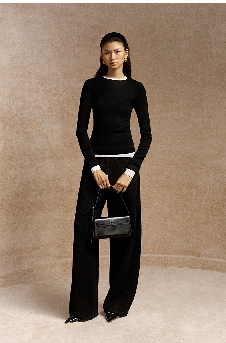 Dong Po Yin Seamless Wool Top - Ink Black