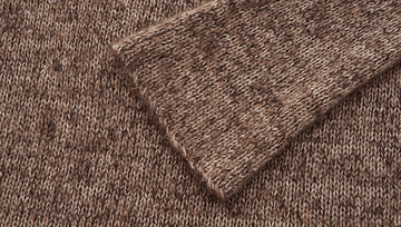 Ying Ke Xian Textured V-Neck Sweater in Coffee Brown - Knitted cuff detail