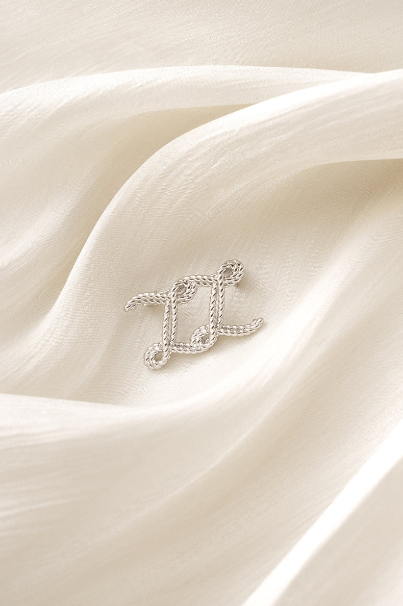 Huapingchun Double Z Brooch in Silver - view 1 - Silver