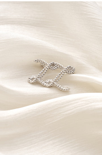 Huapingchun Double Z Brooch in Silver - view 2 - Silver