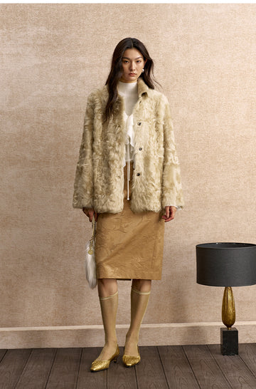 Jinlouqu Jacquard Wind Chime Skirt in Sand Khaki - view 2