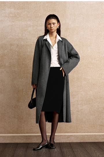Guatingqiu Draped Velvet Pencil Skirt in Graphite Black - view 2