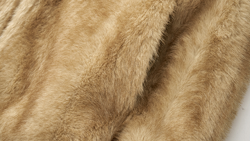 Longshanhui Zip Front Faux Fur Jacket in Honey Beige - Plush fabric detail