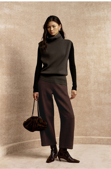 Yan Shui Xun Cropped Wool-Blend Pants - Chestnut Brown