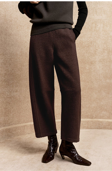 Yan Shui Xun Cropped Wool-Blend Pants - Chestnut Brown