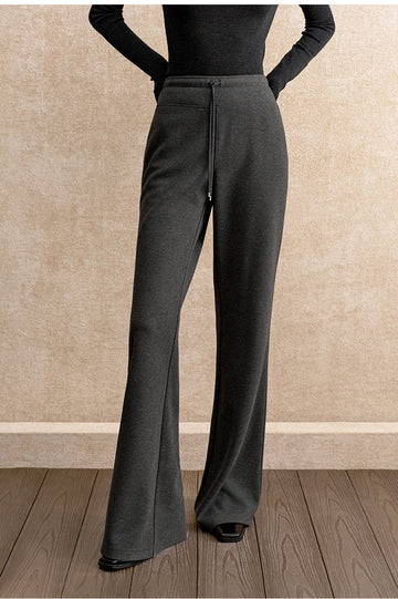 Yu Chi Bei Drawstring Wide-Leg Pants in Carbon Grey - view 3