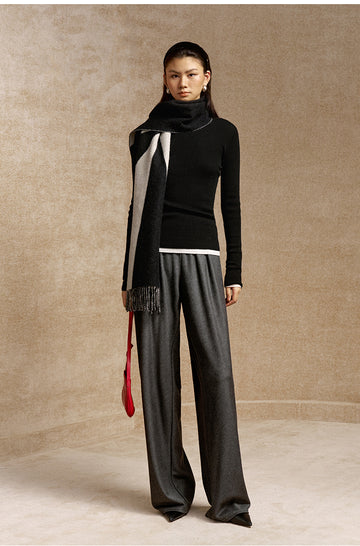 Xiangchunyeyue Soft Drape Wide Leg Trousers in Deep Grey - view 1