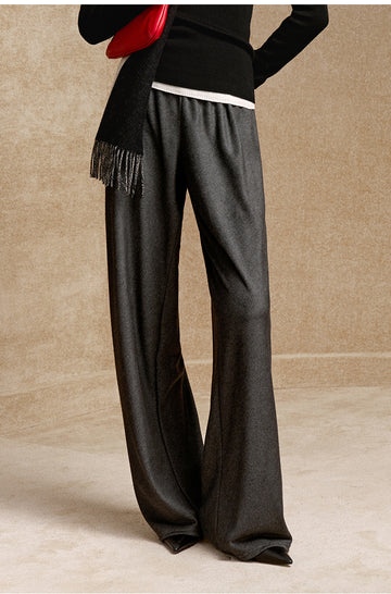 Xiangchunyeyue Soft Drape Wide Leg Trousers in Deep Grey - view 2