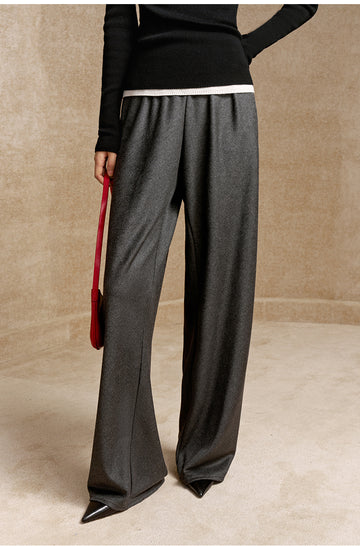 Xiangchunyeyue Soft Drape Wide Leg Trousers in Deep Grey - view 3