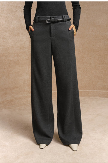 Xichunrong Pleated Wide Leg Trousers in Carbon Grey - view 2 - Carbon Grey
