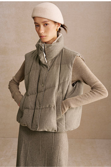 Shan Ting Yan Wool Down Vest in Deer Camel - view 3