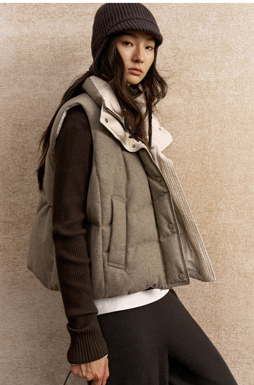 Shan Ting Yan Wool Down Vest in Deer Camel - view 5