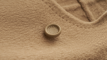Ting Feng Yu coat in Frosted Apricot Camel - Collar button