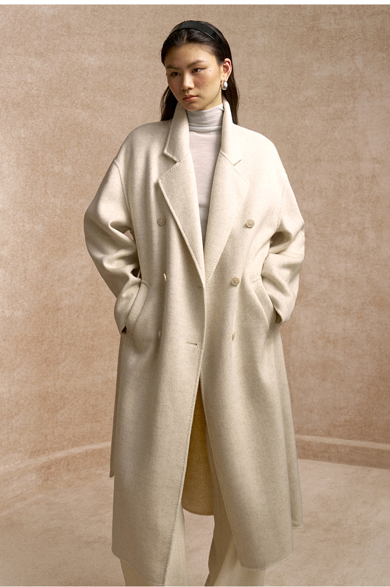 Suo Han Chuang Longline Wool Coat - Natural White
