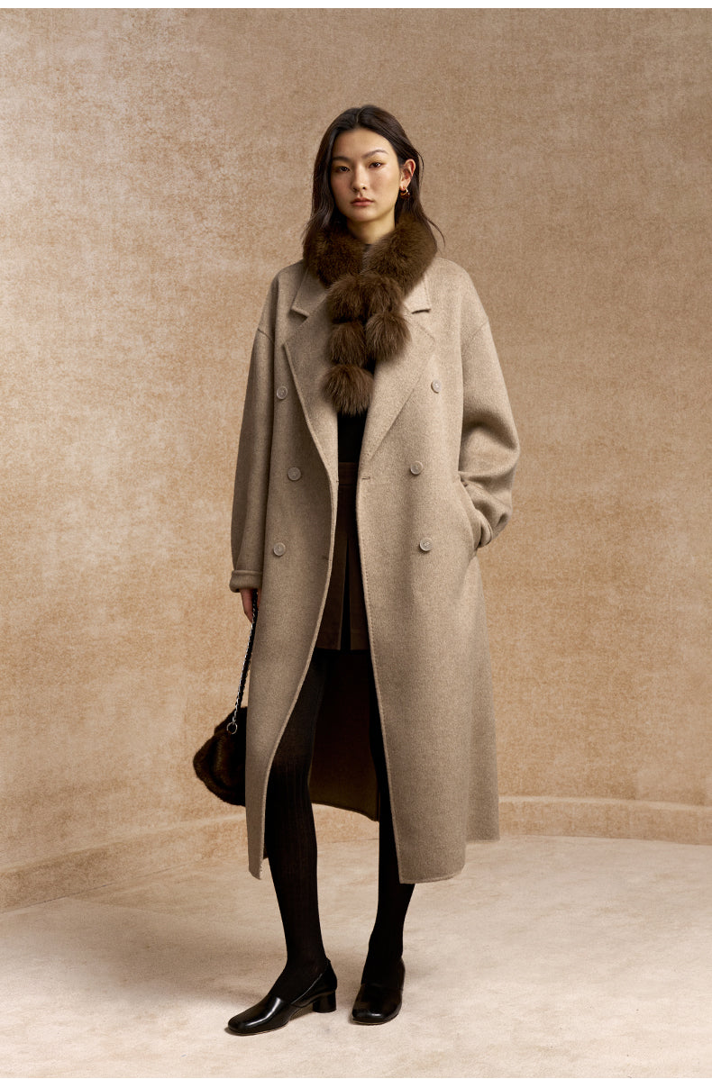 Suo Han Chuang Longline Wool Coat - Oat Latte