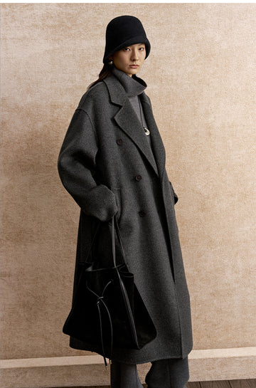 Suo Han Chuang Longline Wool Coat - Misty Grey
