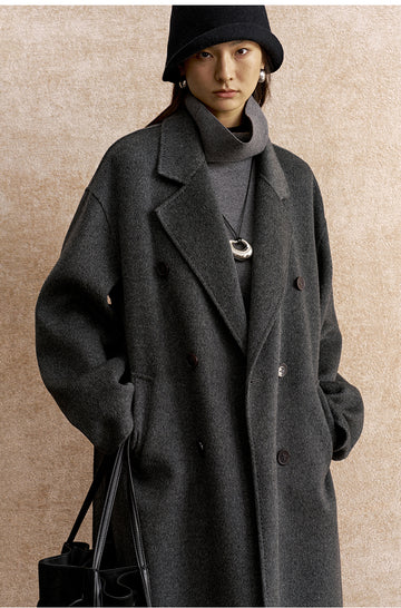 Suo Han Chuang Longline Wool Coat - Misty Grey