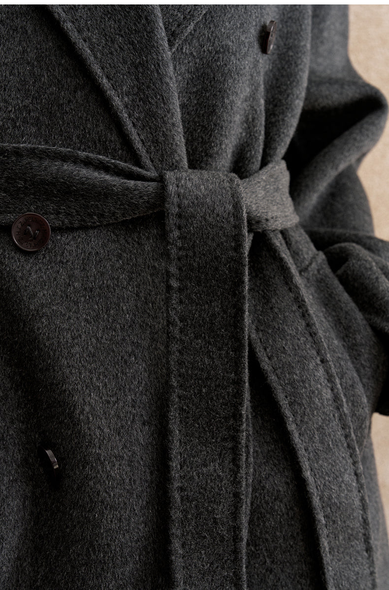 Suo Han Chuang Longline Wool Coat - Misty Grey