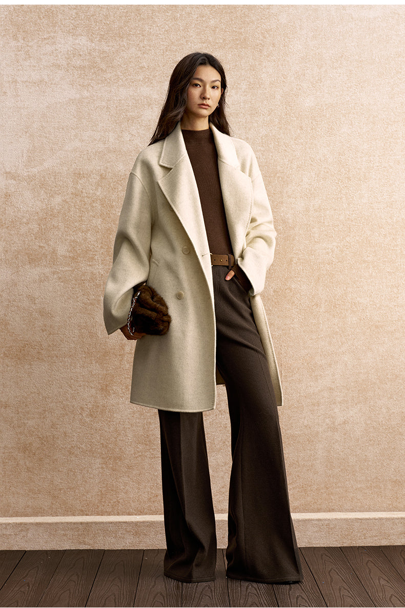 Xi Chuang Zhu Belted Wool Coat - Natural White