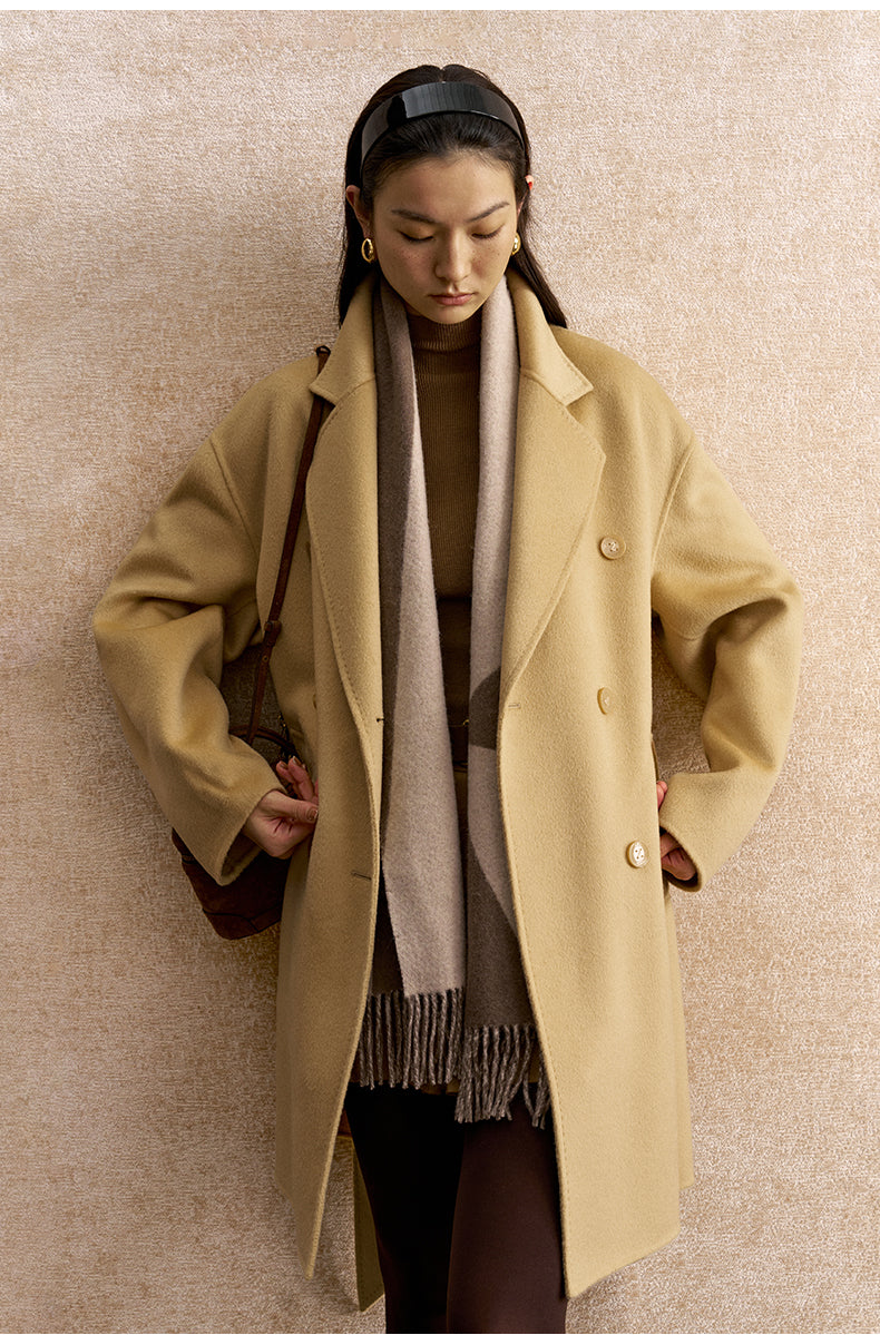 Xi Chuang Zhu Belted Wool Coat - Almond Beige