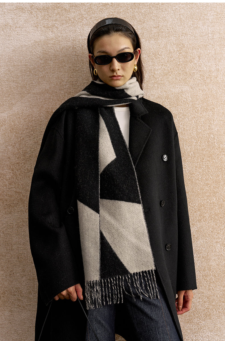 Xi Chuang Zhu Belted Wool Coat - Ink Black
