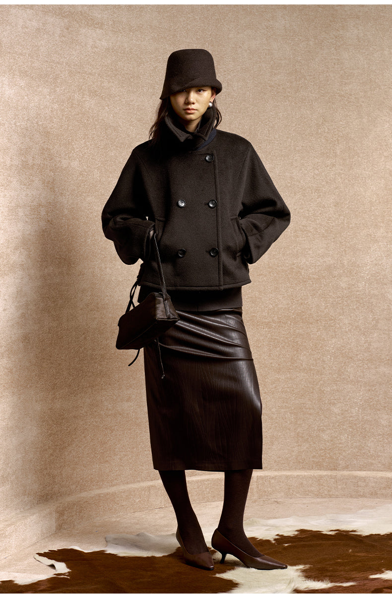 Du Ruo Sheng Cropped Wool Jacket - Sandalwood Brown
