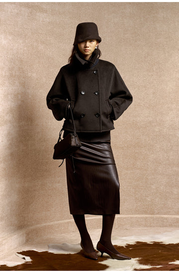 Du Ruo Sheng Cropped Wool Jacket - Sandalwood Brown