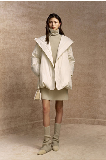 Zhenshanhai Belted Goose Down Jacket in Cloud White - view 1 - Cloud White
