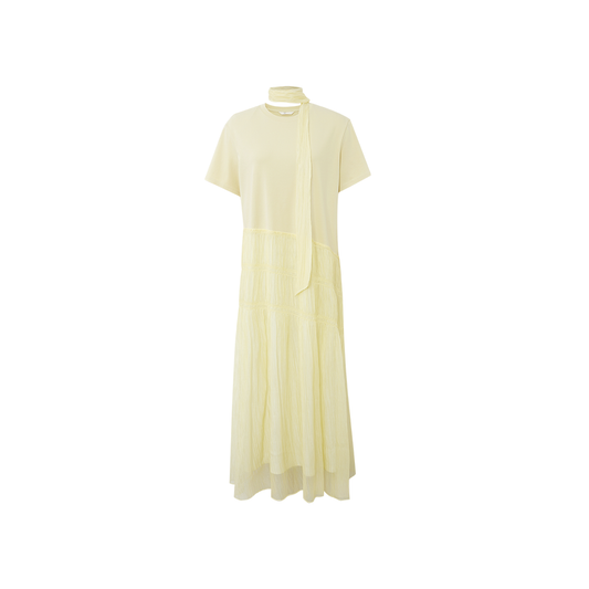 Tie-Neck Short Sleeve Dress flat view
