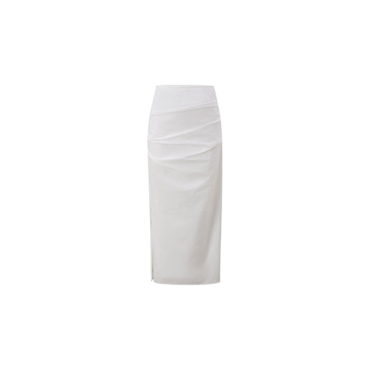Pinched Pleat Cotton Skirt flat view