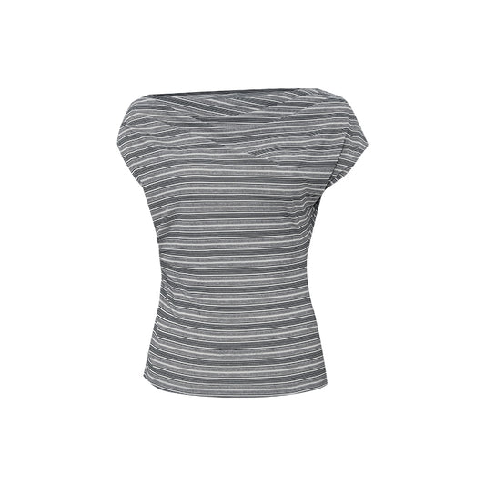 Printed Asymmetric Yarn Tee flat view