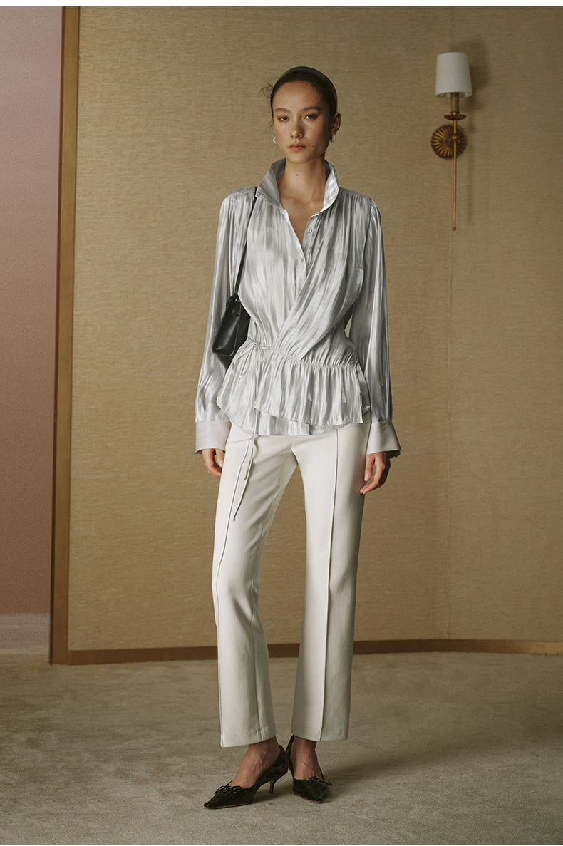 Fluid Sculpted Collar Shirt