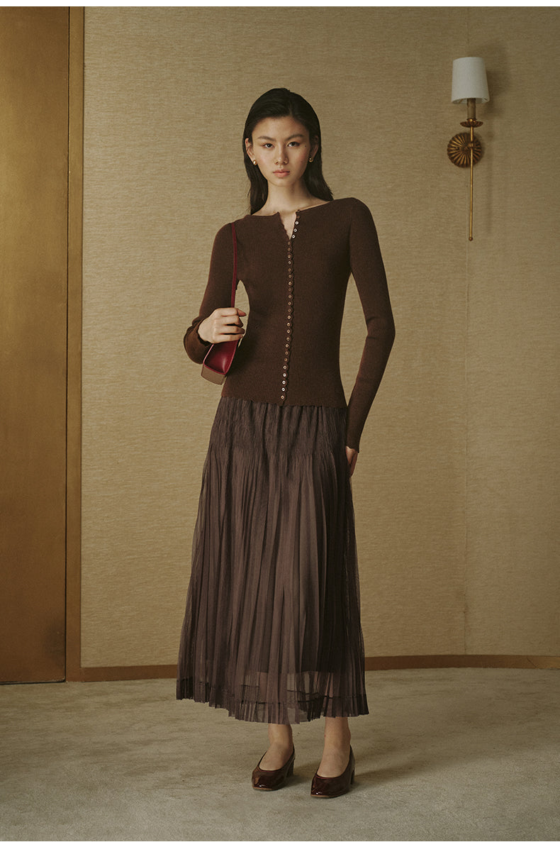 Scalloped-Edge Soft Knit