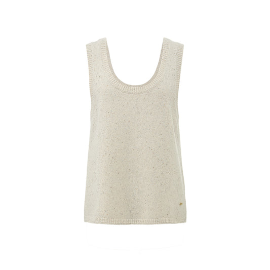 Flecked Wool Knit Vest - white background hover image
