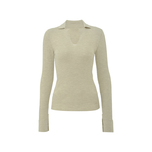 ZZ2FAKZL099 Ribbed Wool Polo Knit product image