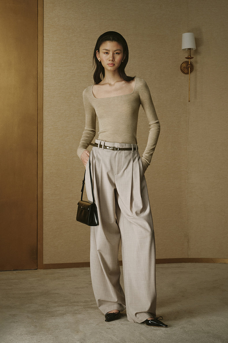 Crocodile-Embossed Leather Belt
