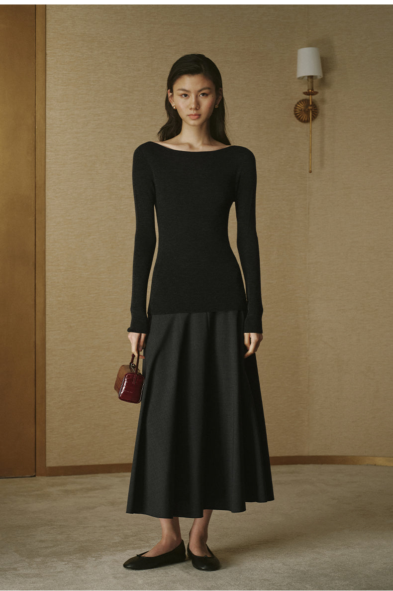 Summer Wool Flare Skirt