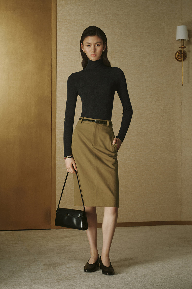 Utility Straight Skirt - Paris Camel