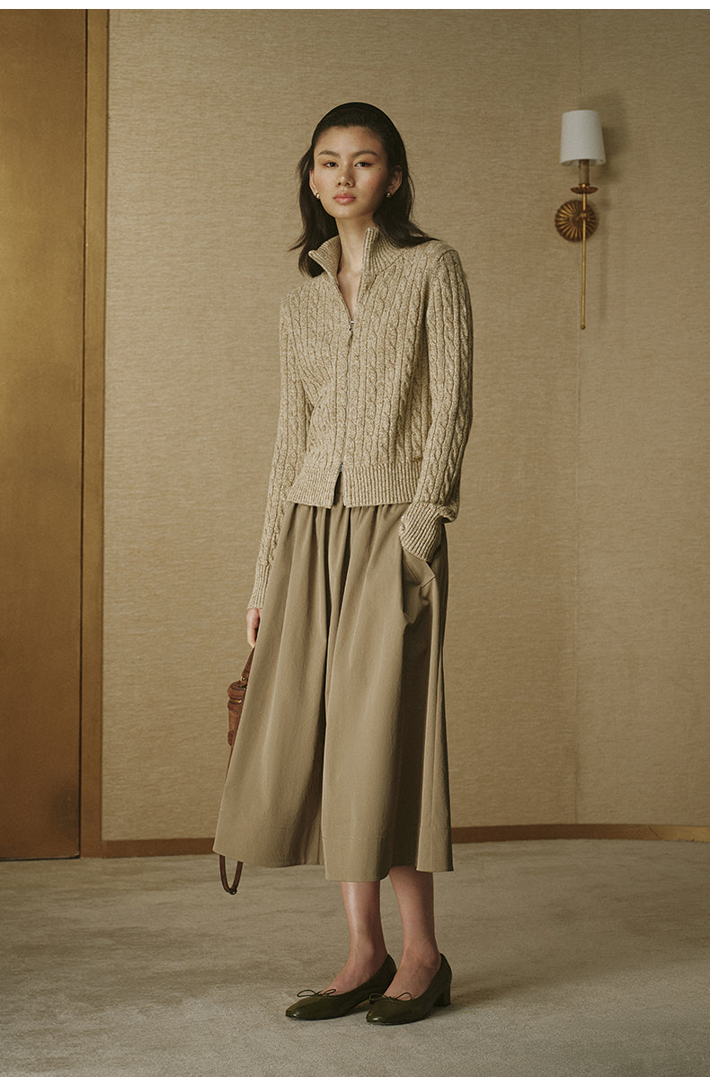 Twill A-Line Skirt