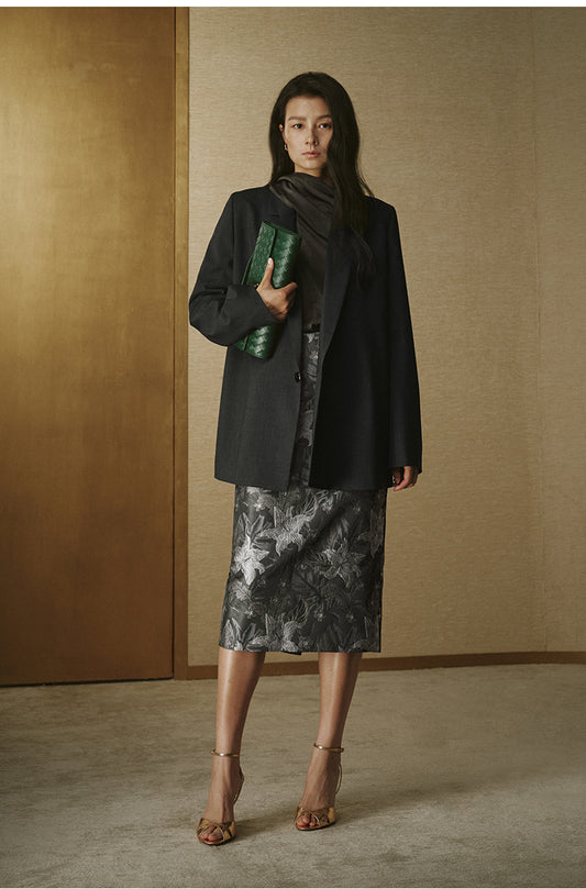 Printed Wind Chime Skirt - Dusk Gold